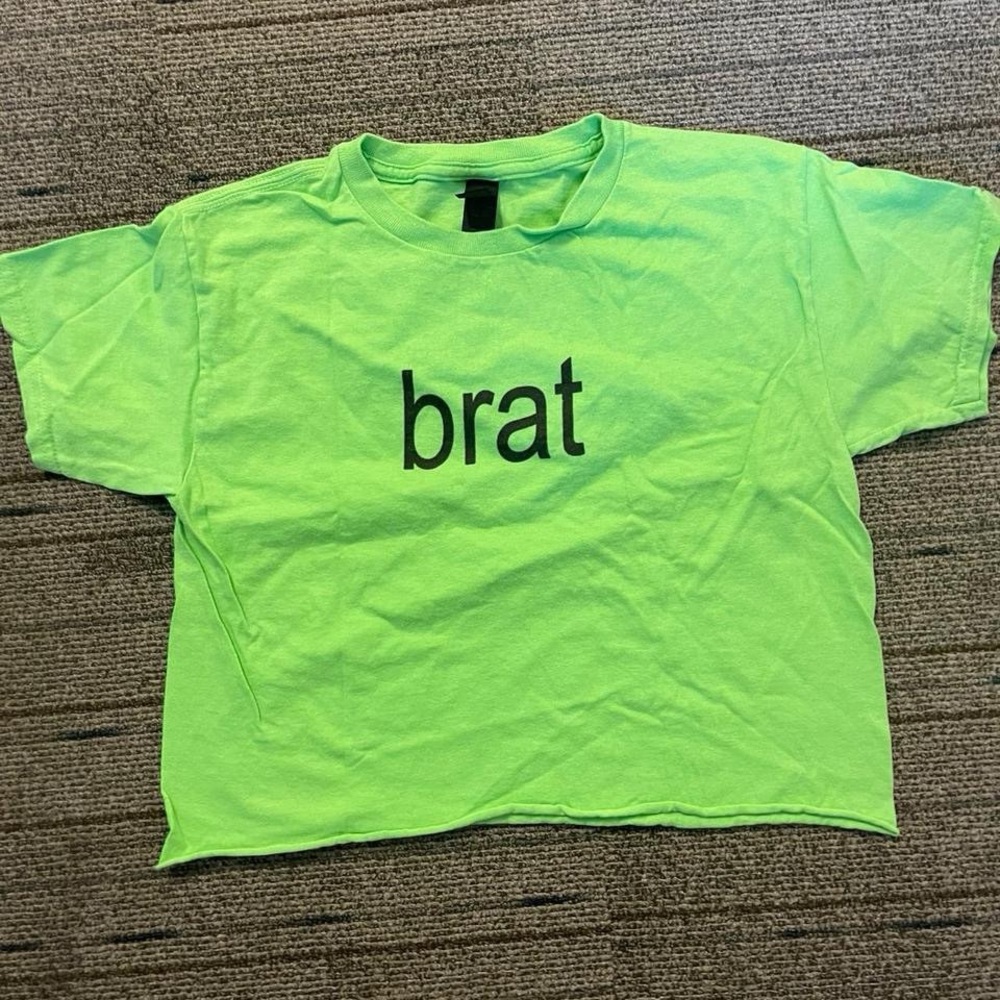 Gildan Green Short Sleeve Tee with 'Brat' Print